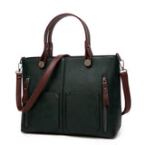 Women Causal Shoulder Leather Handbag All-Purpose Use Evofine Green 