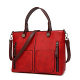 Women Causal Shoulder Leather Handbag All-Purpose Use Evofine Red 
